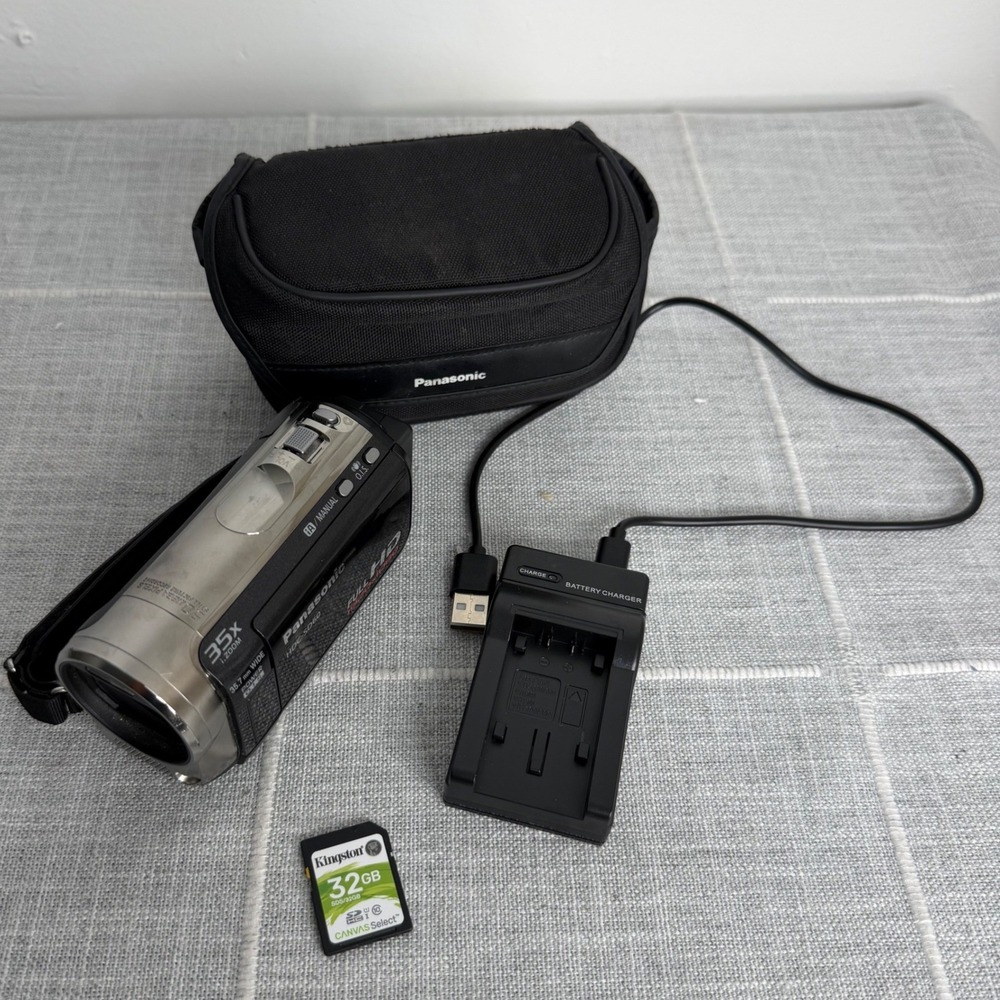 Panasonic‎ HDC-SD60P Camcorder Full HD w/ SD Card Charger TESTED WORKS
